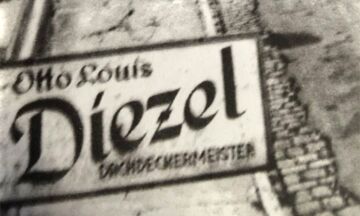 historisches Firmenschild Dachdecker Diezel Ludwigsburg
