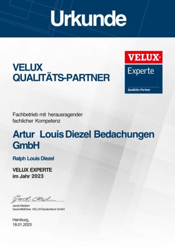 Velux - Urkunde Diezel