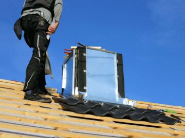Arbeiten am Kamin
