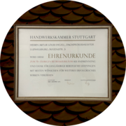 Ehrenurkunde 75 Jahre Dachdeckerbetrieb